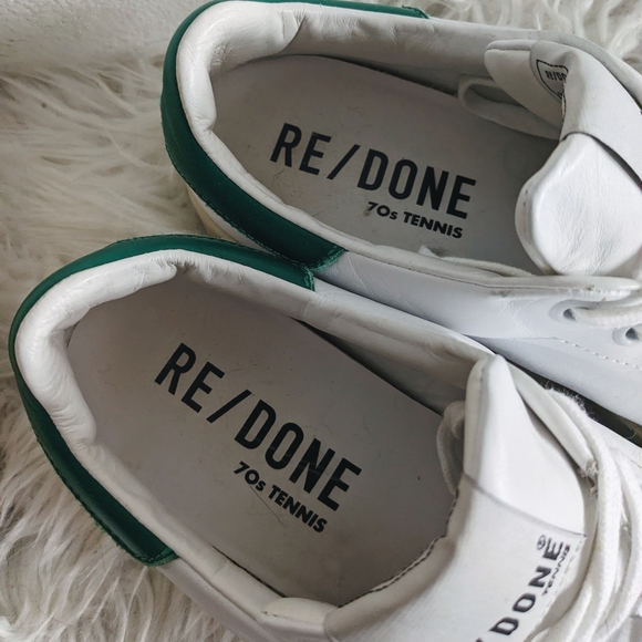 Redone 70s Sneaker Tennis Shoe Green + White Sz 40 10